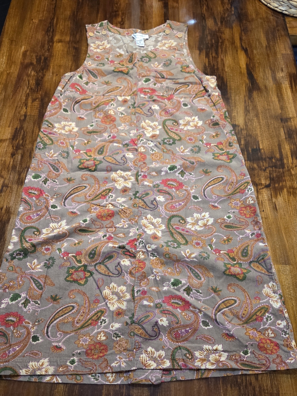Vintage Serengeti Fashion Midi Dress sz petite small 100% cotton Paisley Boho